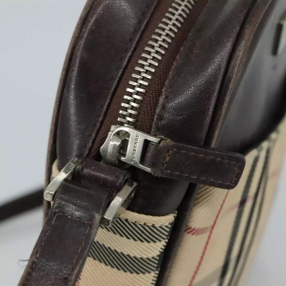 BURBERRY Nova Check Shoulder Bag Canvas Beige Auth - Picture 7 of 16